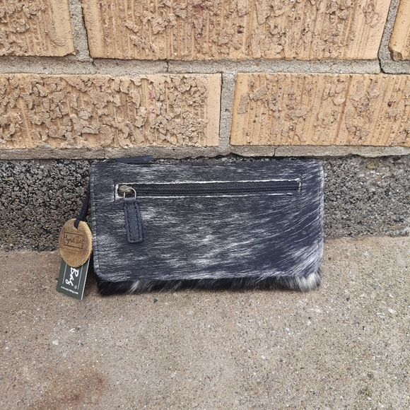 Myra Bag Handbags - NWT Myra Bag Black White Cowhide Leather Cookie Crunch Wallet